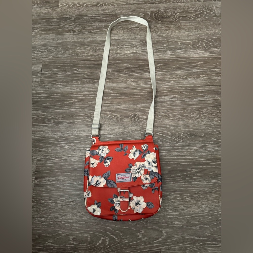Cath Kidston Orange and White Floral Crossbody Bag